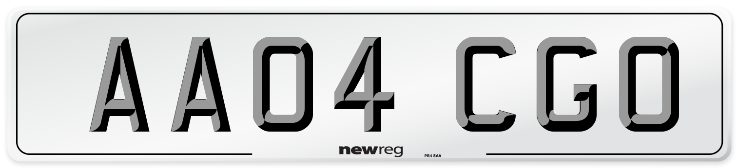 AA04 CGO Number Plate from New Reg